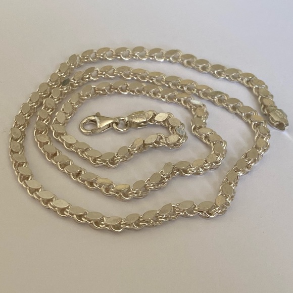 Unisex 925 silver 4mm 23.5” handmade chain necklace - Picture 4 of 5